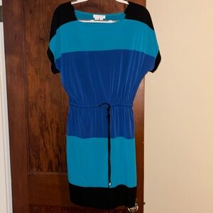 London Times color block blouson dress Size 6